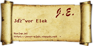 Jávor Elek névjegykártya