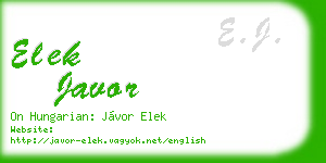 elek javor business card